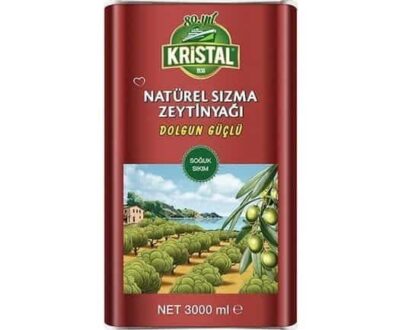 Kristal Dolgun Güçlü Lezzet Zeytinyağı Teneke 3 lt