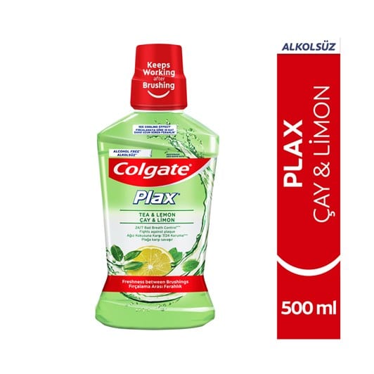 colgate plax cay ve limon plaga karsi ad78 8 Colgate Plax Çay ve Limon Plağa Karşı Alkolsüz Ağız Bakım Suyu 500 ml